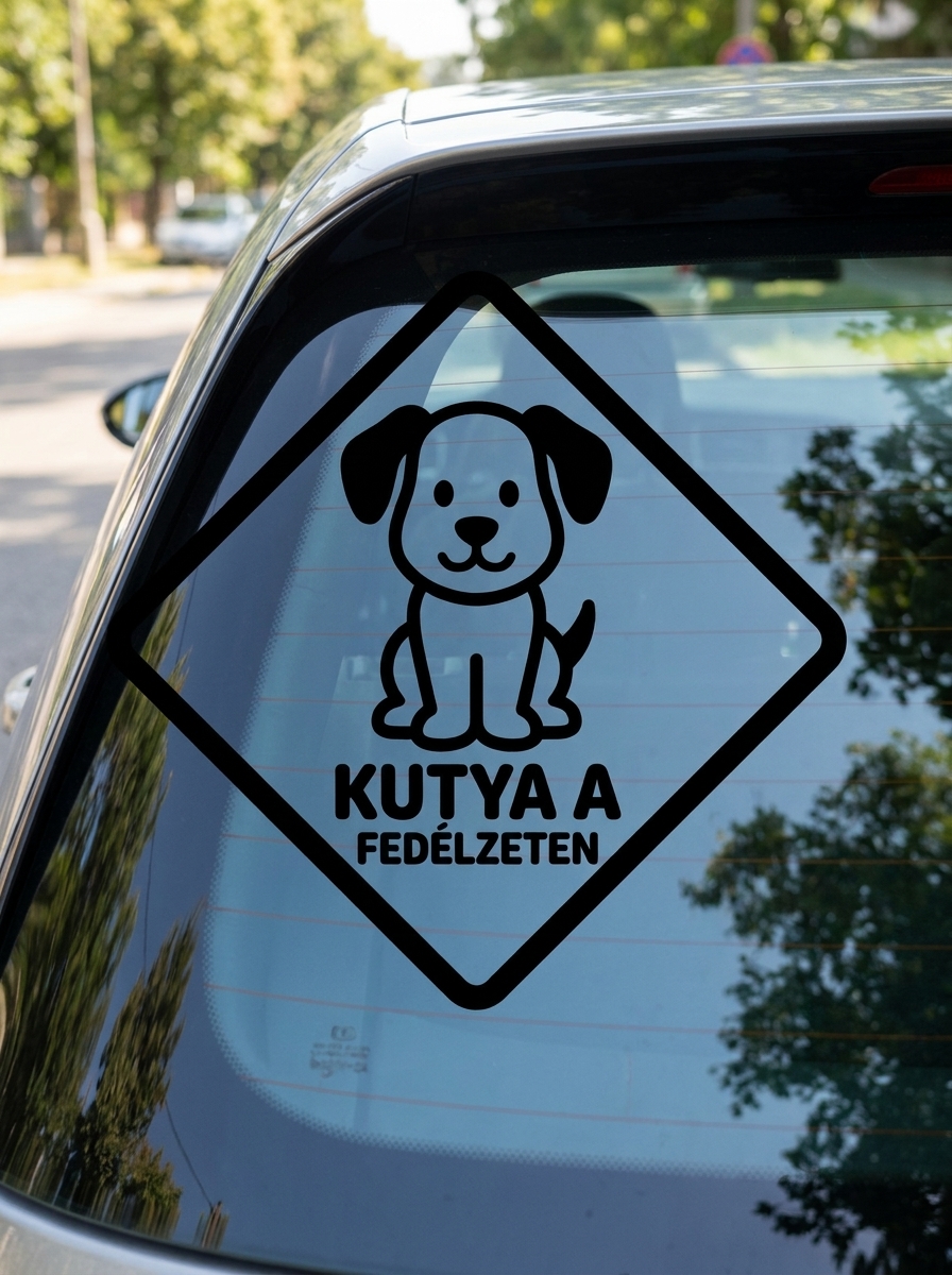 Egyedi kutyás autómatrica - Kutya témájú dekoráció - termékkép