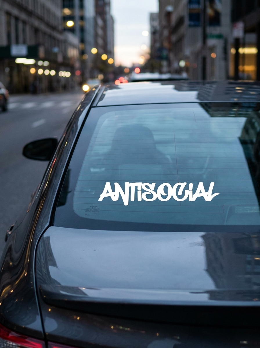 Antisocial feliratos hátsó szélvédő autómatrica - termékkép