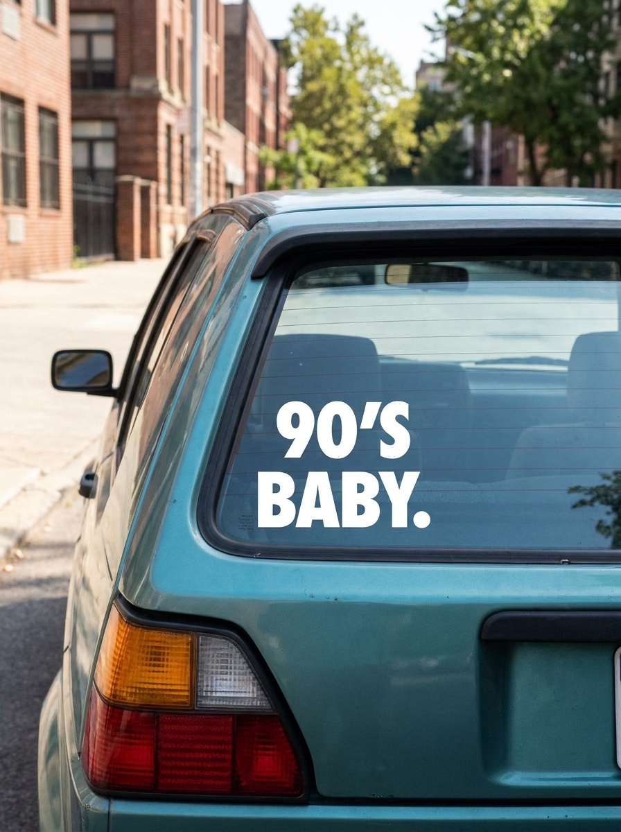 90's BABY hátsó szélvédő autómatrica - termékkép